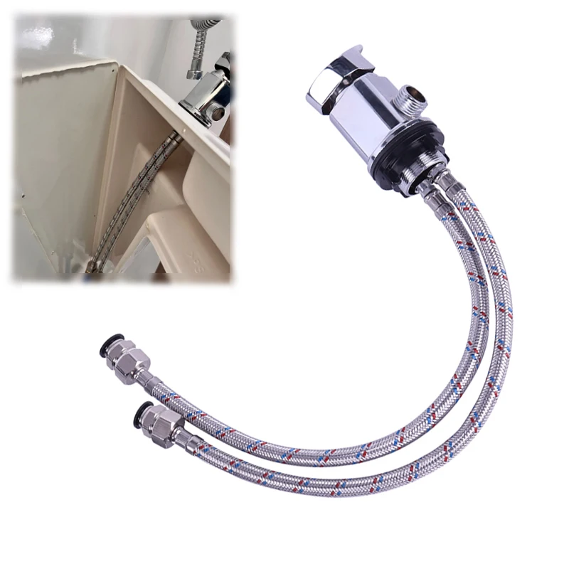 

1 Set Campervan Camper Van Accessories Caravan Chrome Shower Mixer With 12MM Push Fit Tails Outlet 1/2" RV Motorhome Accessories