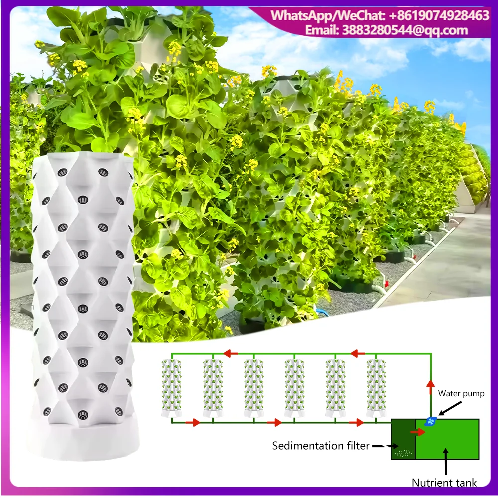 Modern 9-Layer Vertical Hydroponic & Aeroponic Growing Tower For Indoor Vegetables Cultivation Small Size