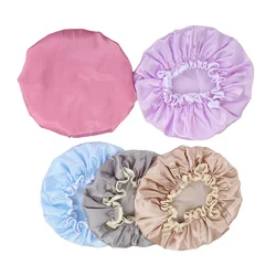 1Pcs Women's Elastic Band Satin Silky Bonnet Sleep Cap Hair Care Hair Dryers Female Hair Protect Bonnet Nightcap Satin Bath Cap