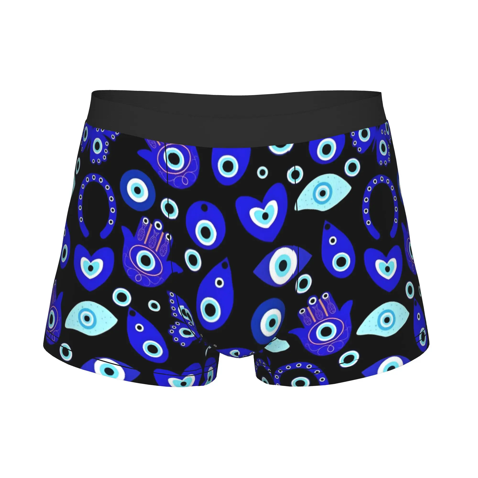Black Base Evil Eye Boxers Shorts Mens Butterfly Heart Briefs Underwear Funny Underpants