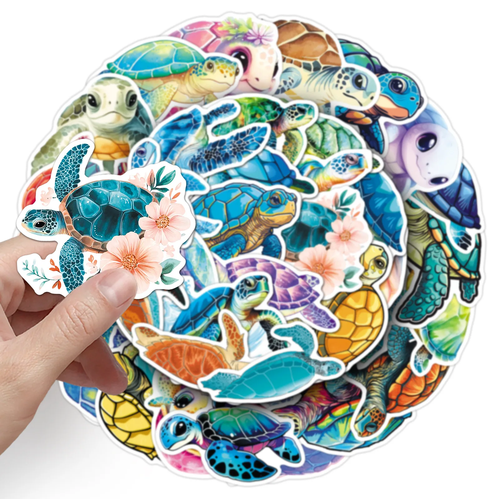 

50PCS Cute Sea Animal Turtle Graffiti Stickers Fun Creative Decoration Notebook Luggage Diary Book Desk Waterproof Decal Toy