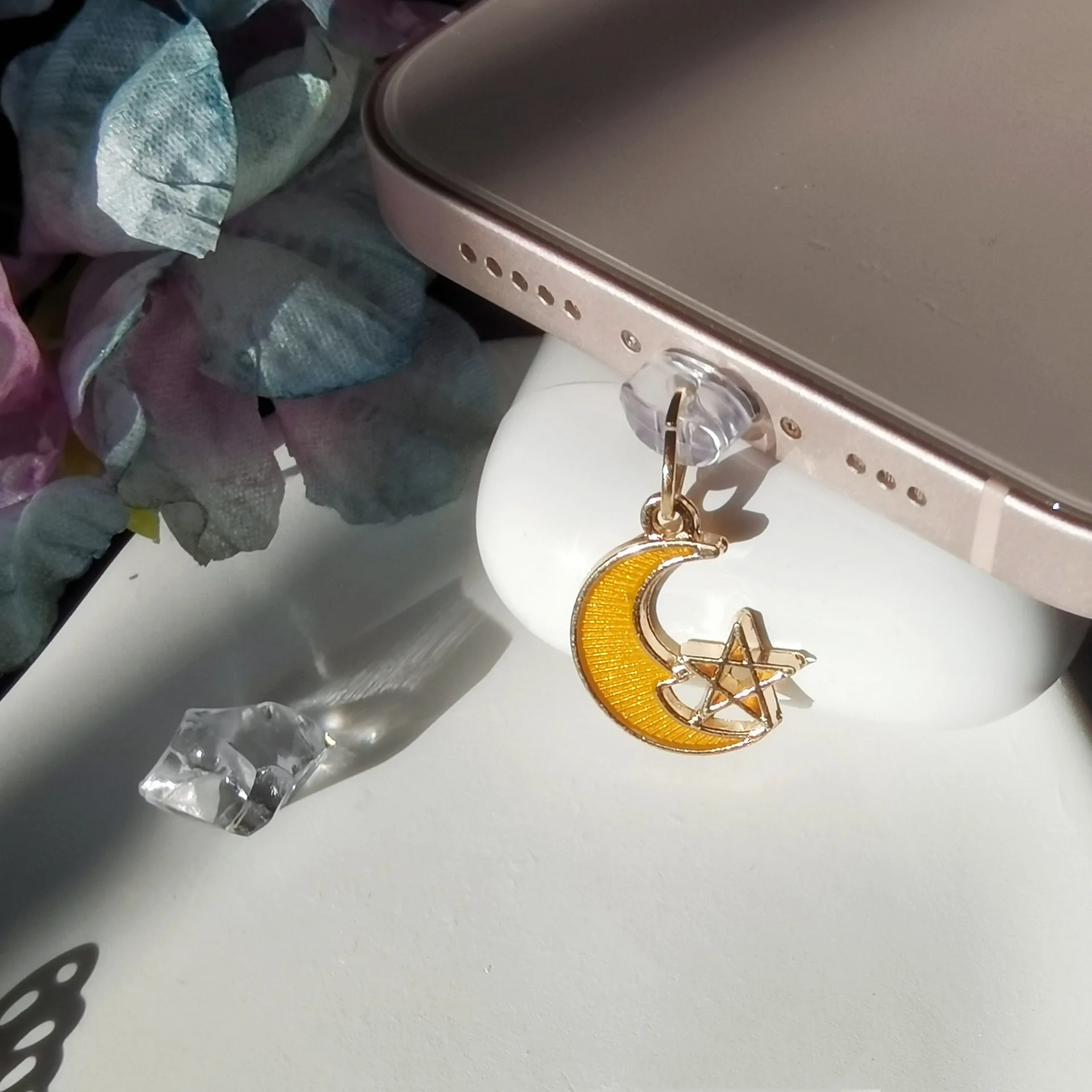 

Пылезащитная заглушка для мобильного телефона Красивая луна и солнце Аксессуары для мобильных телефонов Украшение для IPhone Для Samsung Type-C