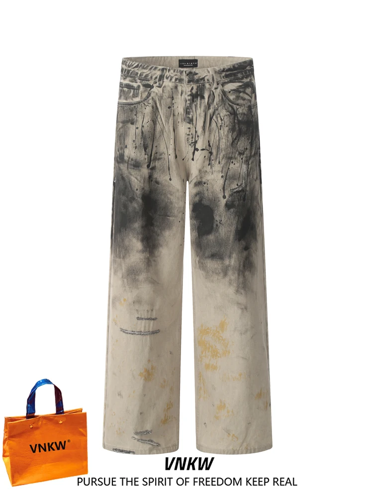 

Американские ретро-джинсы в стиле High Street для мужчин и женщин, прямые, износостойкие, из хлопкового денима, повседневные, свободного кроя