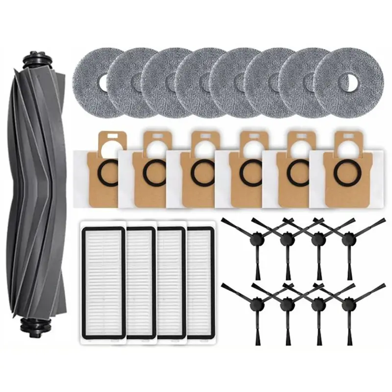 

For Dreame Bot L20 Ultra / X20 Pro Spare Parts Main Side Brush Hepa Filter Mop Cloth Dust Bag Robot Vacuum Cleaner Parts-AT30