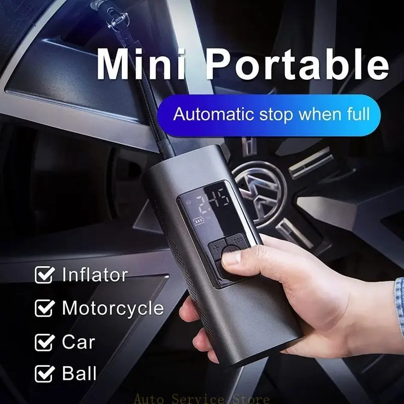 Tire Inflator Air Compressor Car Multi-purpose Electric Tyre Pump Auto Power Adapter with Digital Display Pressure Gauge