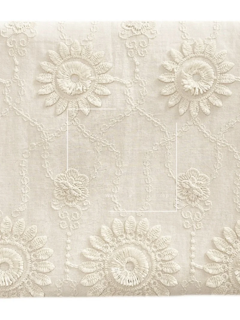 

Soft Pure Cotton Embroidered Suower 3D Fabric Women's Men's Children's Clothing DIY Home Fabric Art Sponge Pad