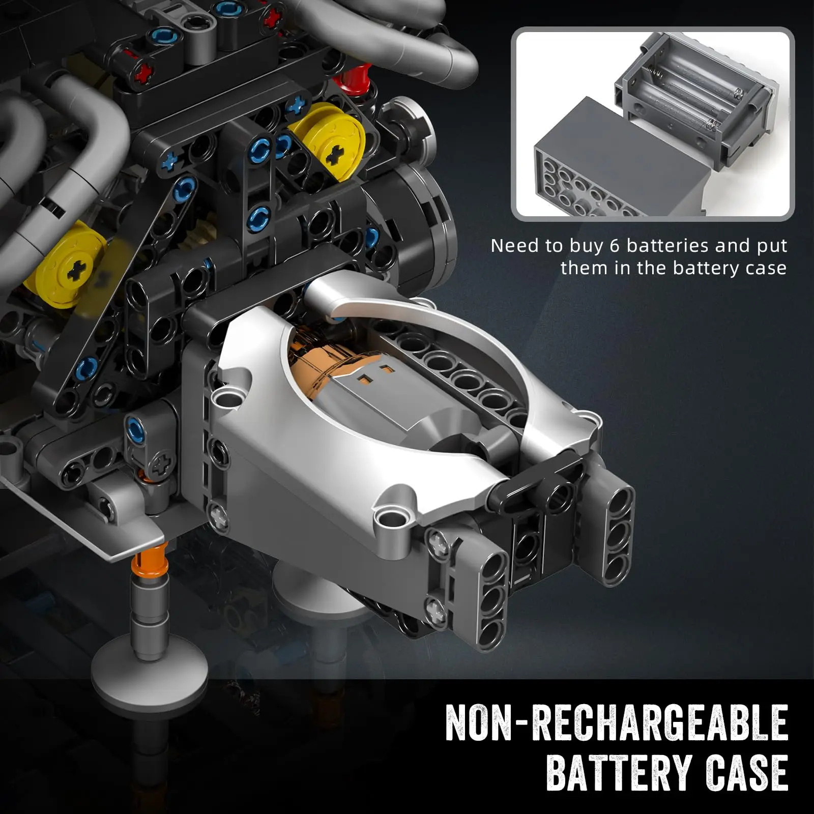 W16 エンジン構築キット - 自分だけの W16 エンジンおもちゃを構築、16 気筒ガソリン車エンジンレプリカモデル構築キット (952 個)
