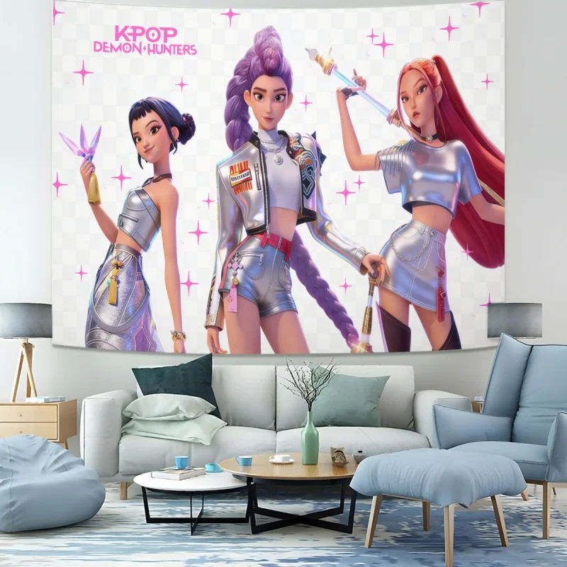 Hasbro Kpop Tapestry Banner Anime Girl Group Wall Hanging Party Backdrop Photo Booth Background Aesthetic Room Decor for Teens