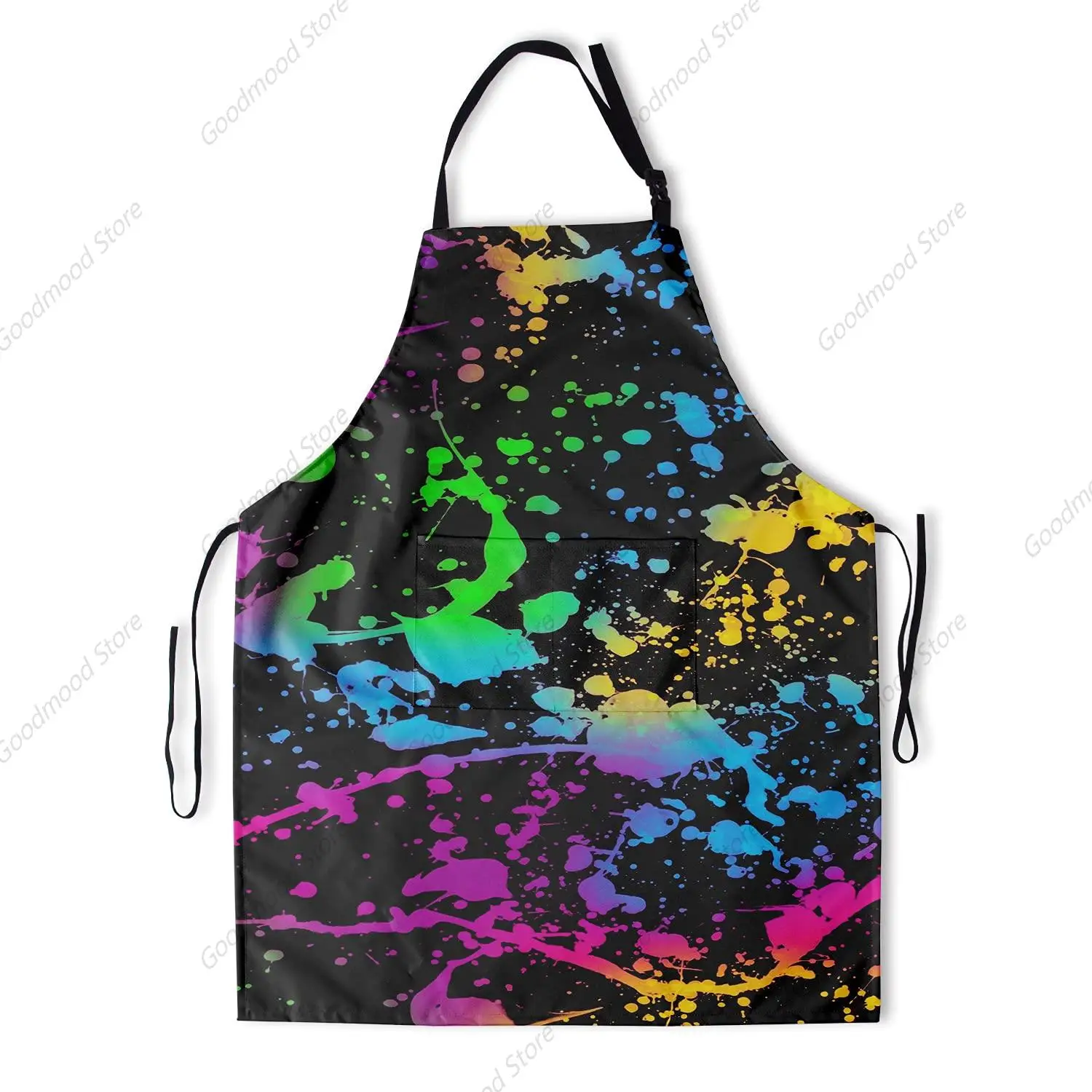 Artist Apron with Pocket Black Background Painting Art with Adjustable for Men Women Adult Suitable for Home Kitchen Cooking