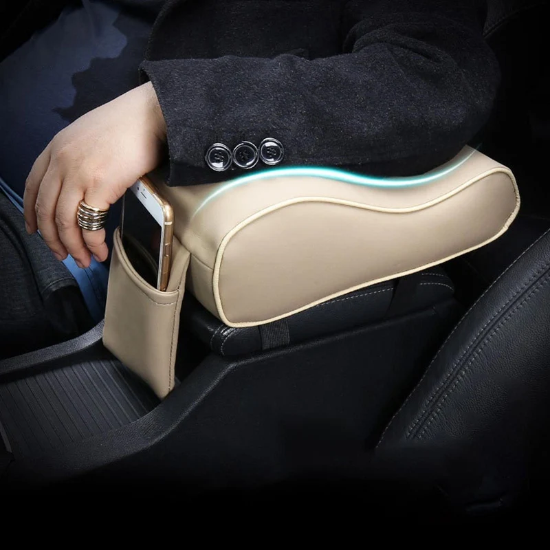 

1PC Car Armrest Pad Auto Accessories Memory Hand Elbow Support Cushion Box Anti-fatigue With Phone Holder Arm Rest Storager Box