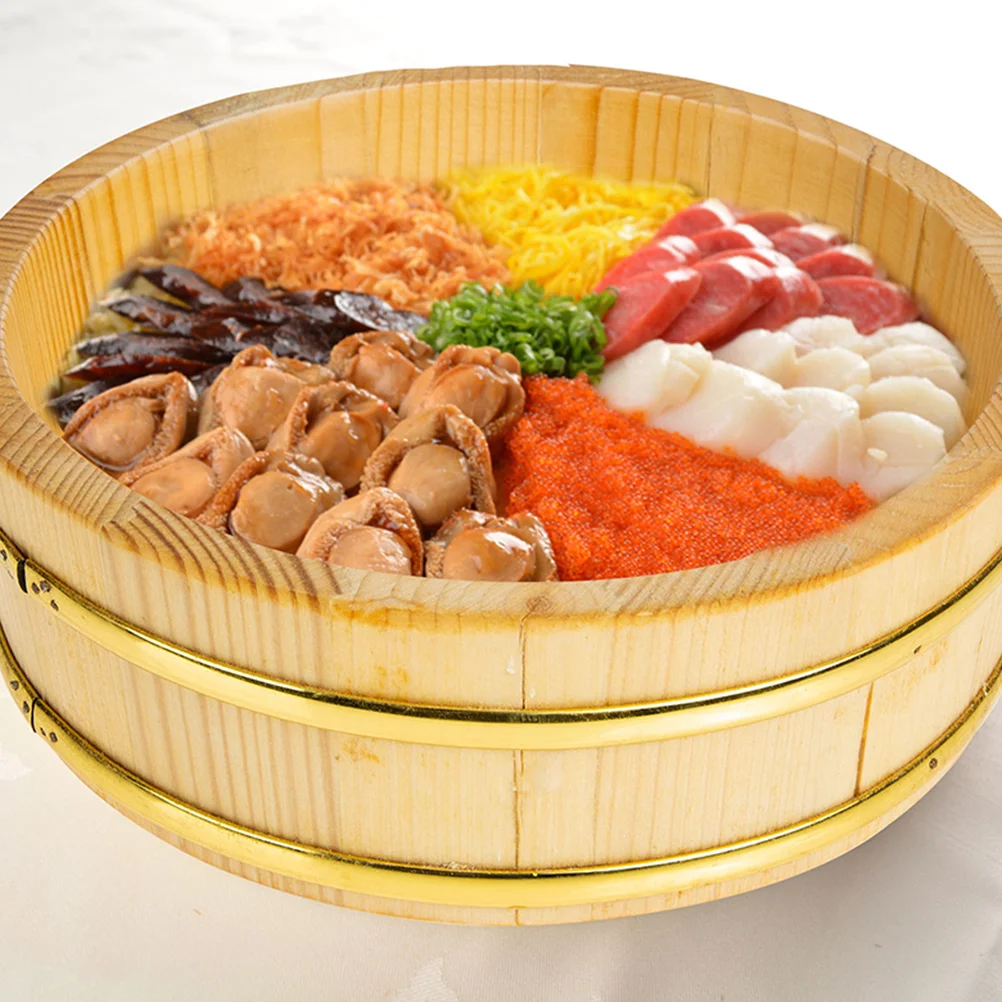 Sushi Bucket Mixing Rice Barrel Ball Kitchen Gadget Food Wooden Restaurant Container Baby image 3