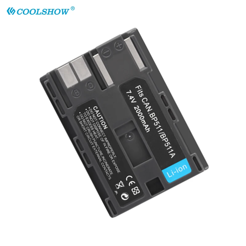 2000mah Battery BP-511 BP-511A  For Canon EOS 300D 5D 10D 20D 30D 50D D60 40D G6 BP511 FV40 FV100 200 BP 511 A Camera Batteries