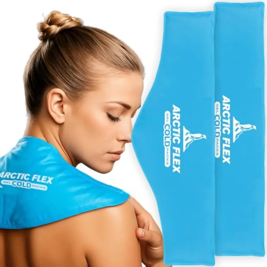 

Arctic Flex Neck Ice Pack 2 Pack Cold Compress Shoulder Therapy Wrap - Cool Reusable Medical Freezer Gel Pad for Swelling, Inju