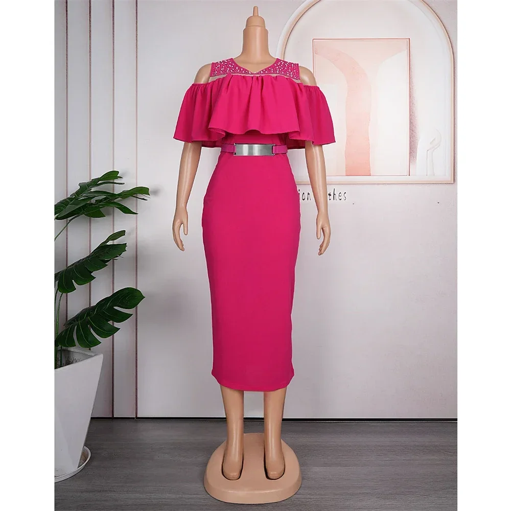 

Plus Size African Party Dresses for Women Ruffles Dashiki Ankara Wedding Gown Sexy Bodycon Maxi Long Dress Africa Clothing 2024