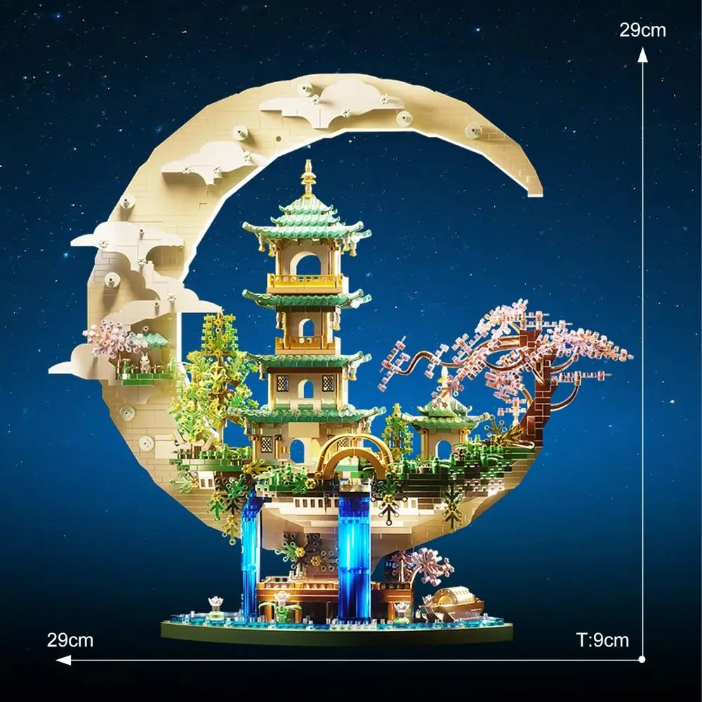 مجموعة بناء جناح مستوحاة من الآسيوية، 4288 قطعة مع ميزات مضيئة، مناسبة للأعمار من 8 سنوات فما فوق