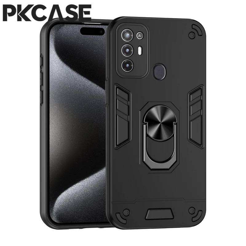 

PKCASE Car Magnetic Stand Case For OPPO Realme 12 12X 11 11X 10 9 9i Shockproof Cover For OPPO F25 F23 F21 F19 Pro Plus K10 K11