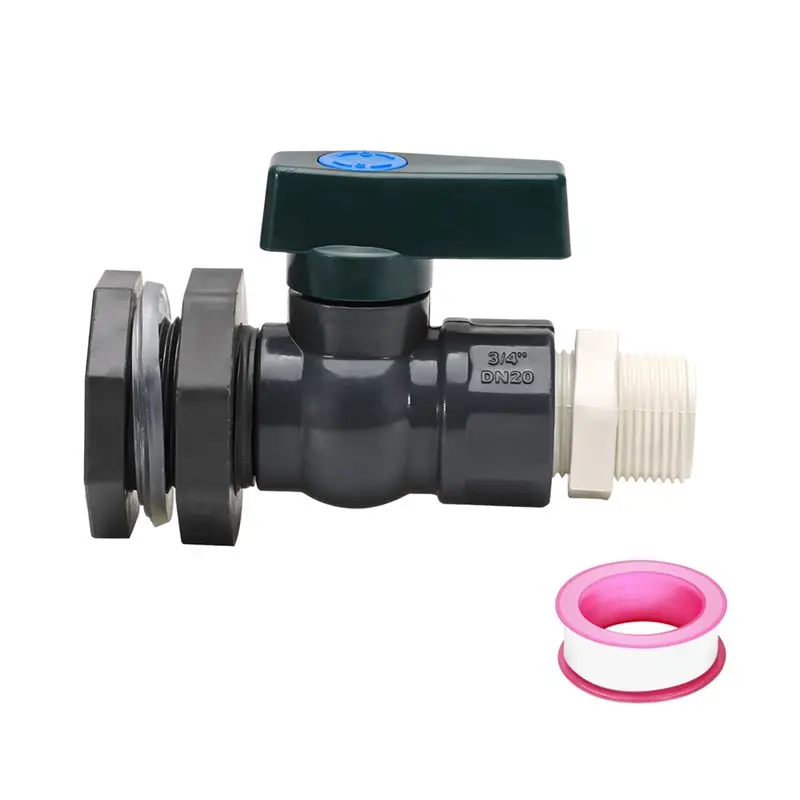 A84E-PVC Rain Barrel Diverter Kit, 3/4 Inch Rain Barrel Valve Rain Barrel Spigot Kit With Bulkhead Fitting Adapter