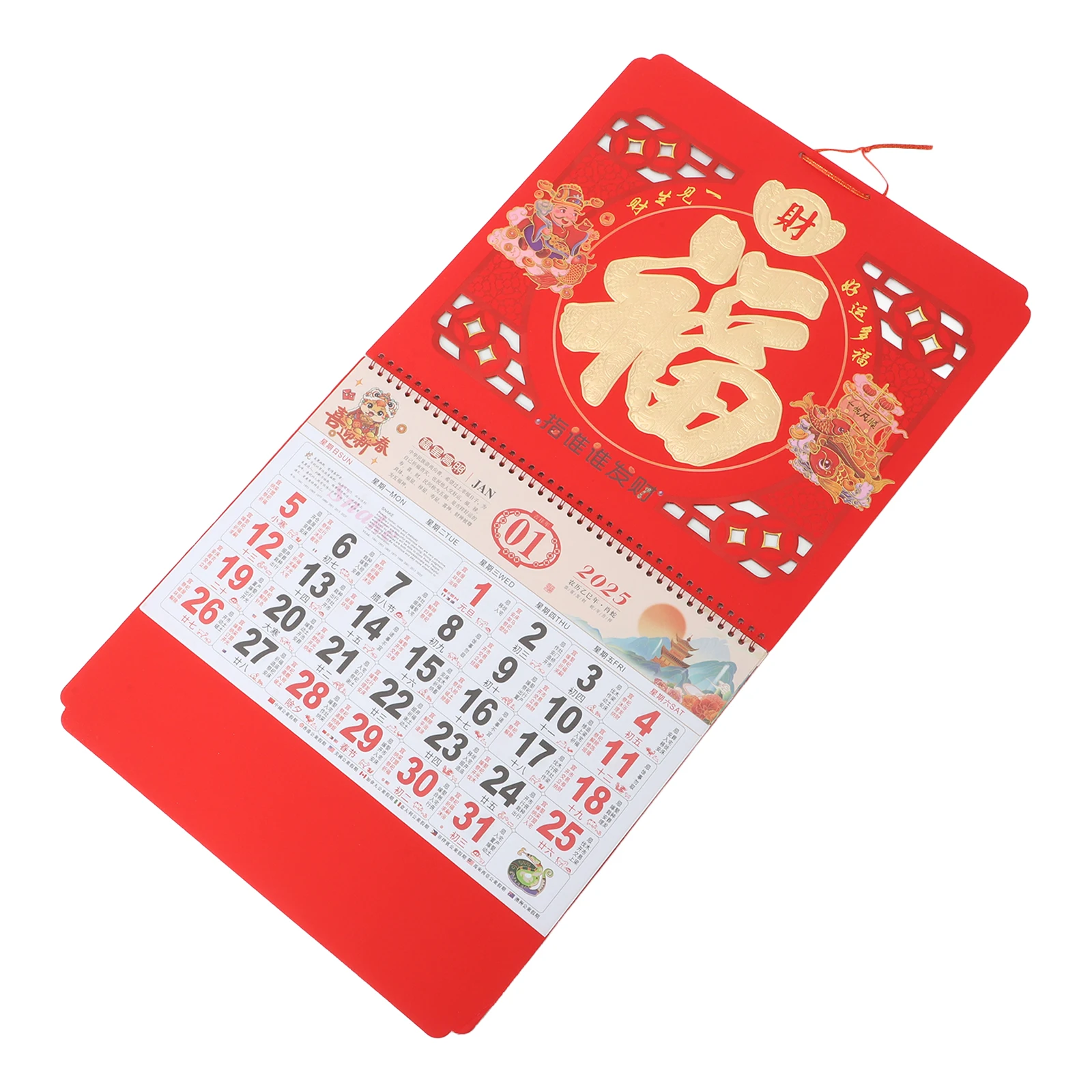 

2025 Large Snake Year Wall Calendar Chinese Large Wall Calendar New Year Hanging Decor Festive Atmosphere Keepsake Lunar