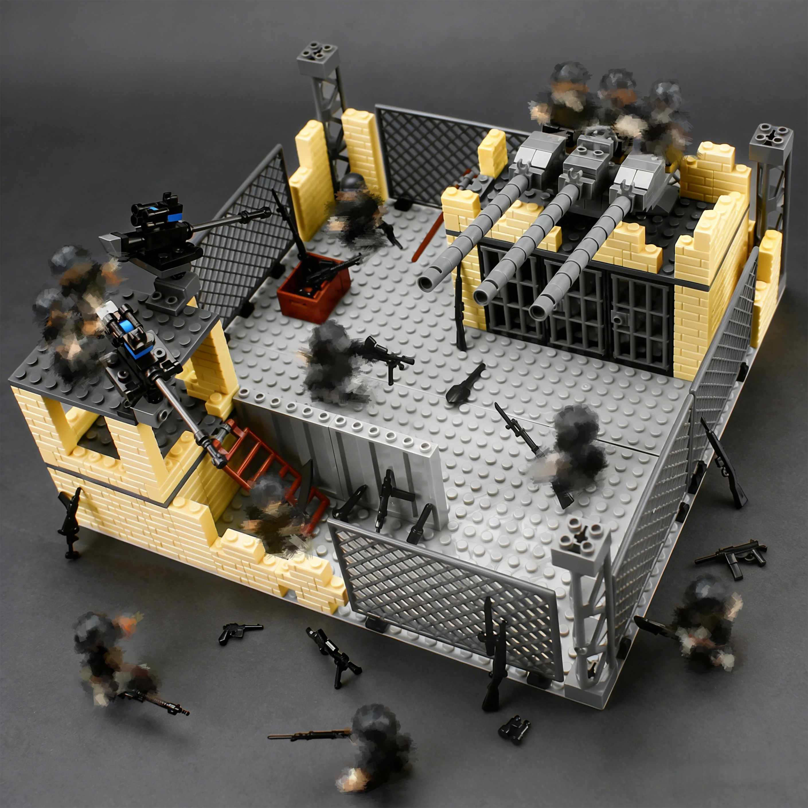Military base, watchtower, sentry post, assembly of building blocks, special forces weapons, toys, children's puzzle toys