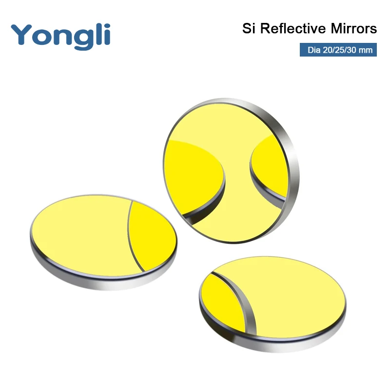 Yongli Silicon Si Reflective Mirror Dia 20mm High Reflectivity for CO2 Laser Cutting Engraving Machine Optical Replacement Part