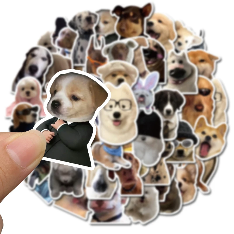 50PCS MEME Dog Puppy Funny Cute Stickers Vintage For DIY Kids Notebook Luggage Motorcycle Laptop Refrigerator Decal Toy Decor