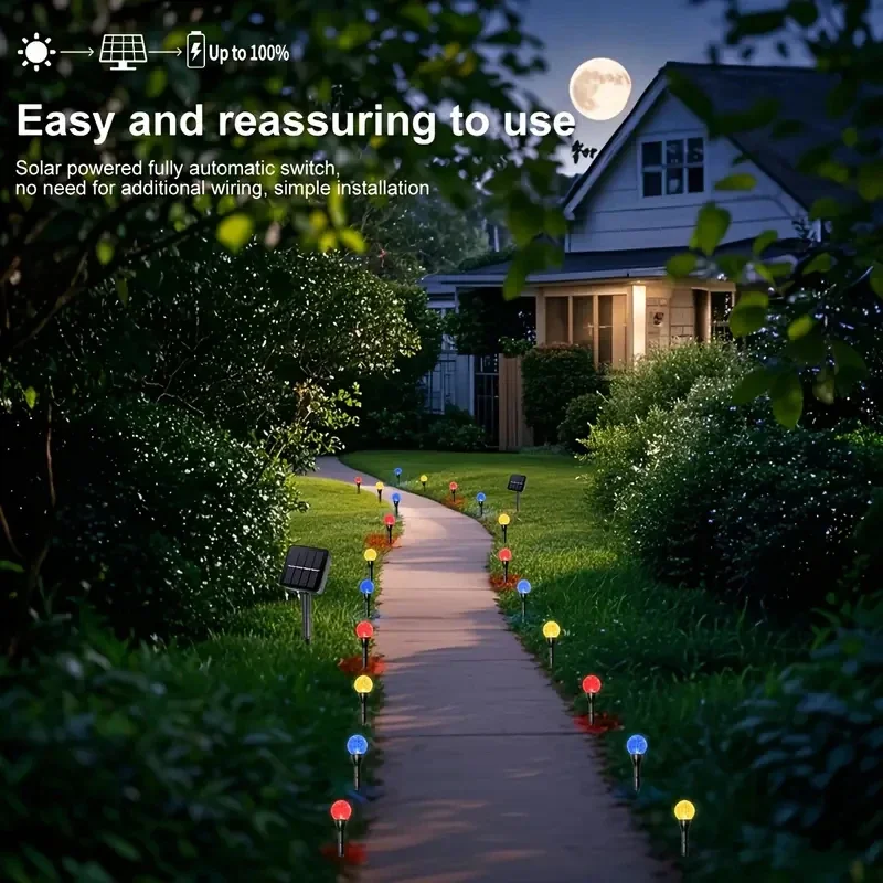 30 LED الشمسية كرة فقاعات أضواء الحديقة مقاوم للماء الشمسية مسار سلسلة ضوء للخارجية حديقة الباحات درب إضاءة للتزيين