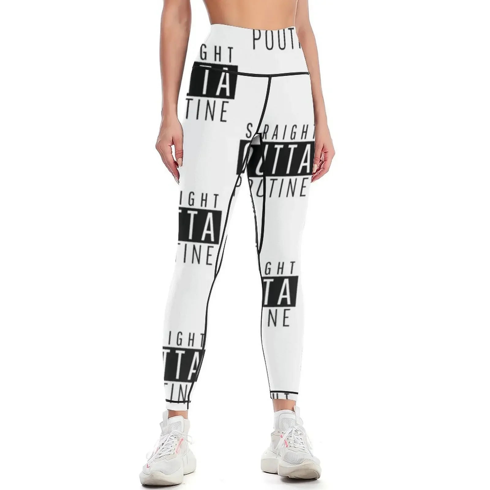 

STRAIGHT OUTTA POUTINE Leggings flared legging gym for fitness Womens Leggings