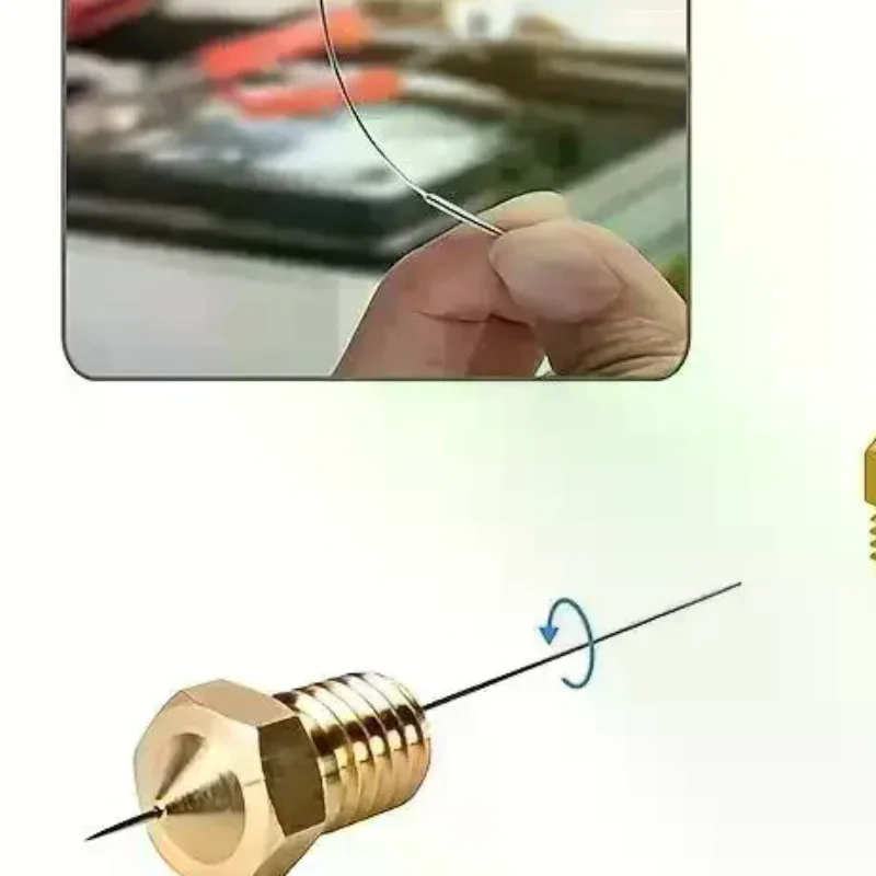 3D Printer Nozzle Cleaning Kit 0.2/0.25/0.3/0.35/0.4mm Stainless Steel Nozzle Cleaning Needles Cleaner For Car Wiper Gas Stoves