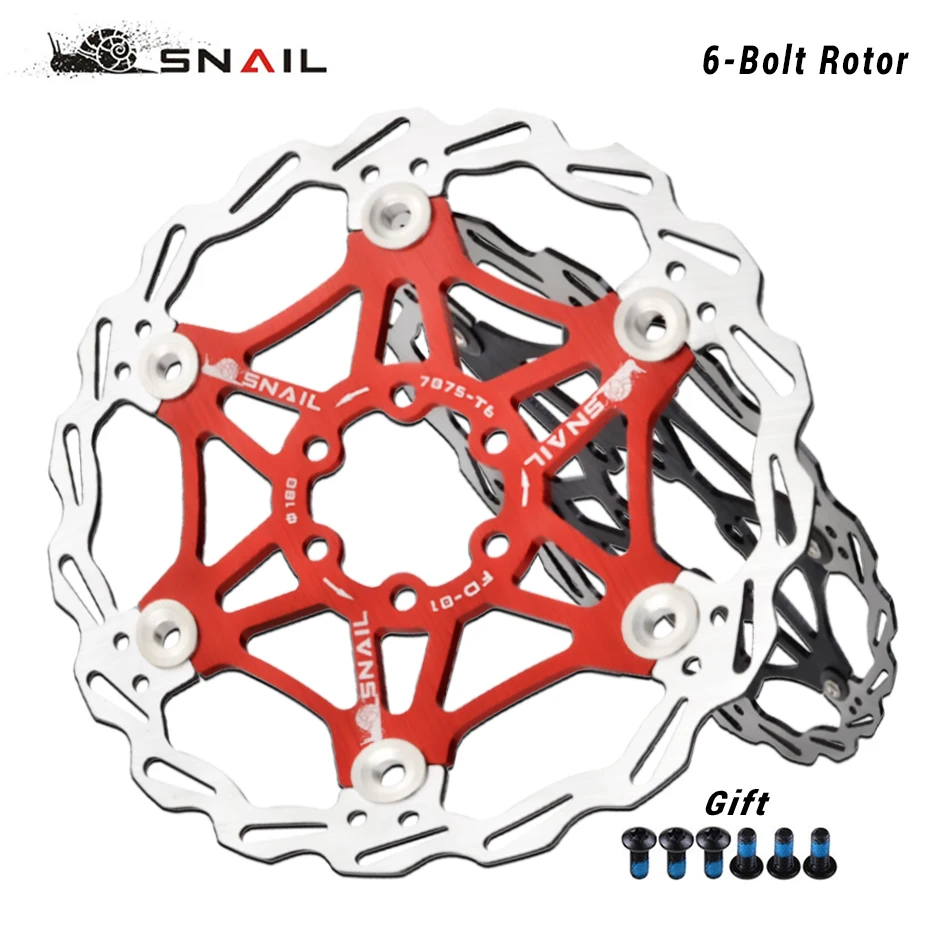 SNAIL 6-Bolt Disc Brake 160mm/180mm/203mm Brake Disc Rotor MTB Brake Pads Floating Disc Bicycle Rotors