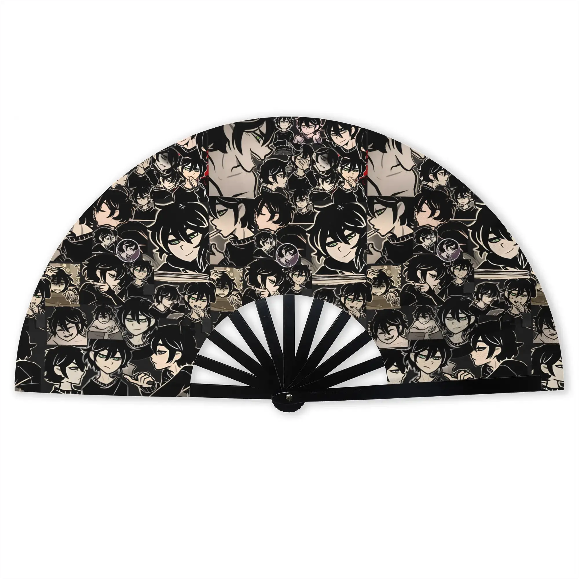 Hot Horror A-Andys L-Leyleys Folding Fan Chinese Style Dark  High-Quality Polyester Fans Gift Classic Decorative Hand Fan