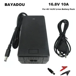 16.8V 10A Lithium Battery Charger For 14.4V 14.8V 4S Solar System Li-ion Lipo Charger with Fan DC XT60 Alligator Clip Connector