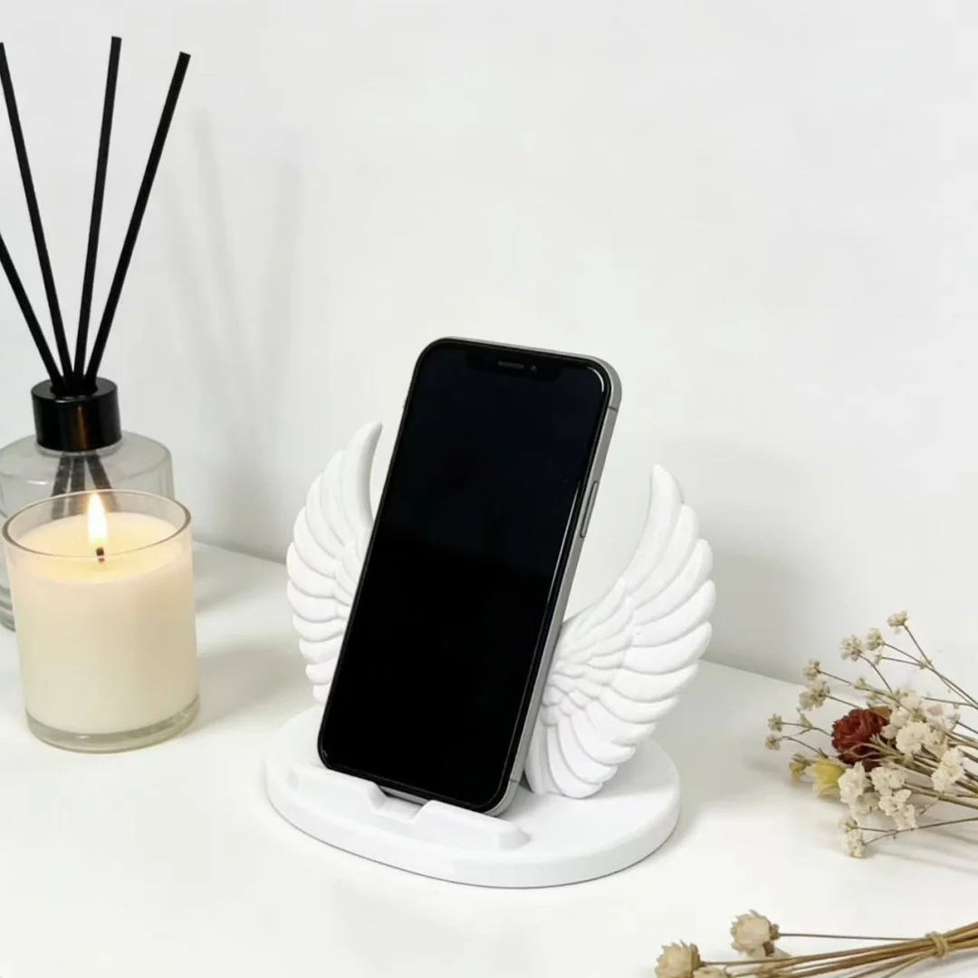 Angel Wings Phone Stand, Minimalist Aesthetic Desktop Cell Phone Holder, Table Decor Ornament Birthday Christmas Valentine Gift