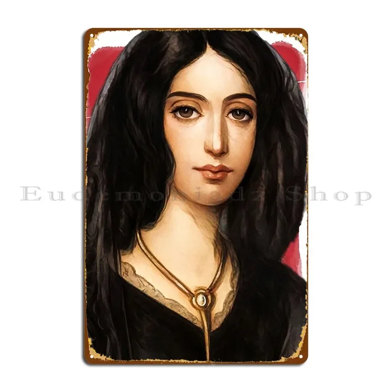 French Novelist George Sand Illustration Metal Plaque Poster Print Vintage Rusty Mural Customize Tin Sign Poster
