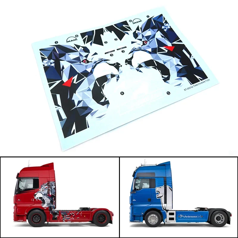 Water Sticker Decoration Set for 1/14 Tamiya RC Truck Trailer Tipper MAN TGX Car Diy Parts