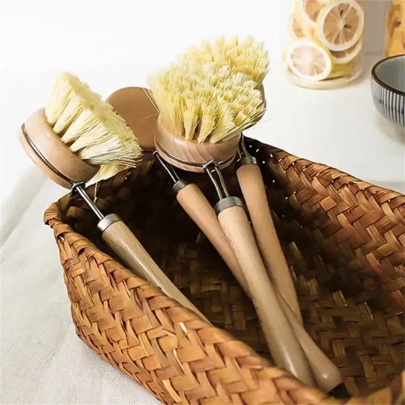 Wooden Handle Cleaning Brush Kitchen Household Cleaning Brush Beech Wood Long Handle Brush Dish Brush Dish Brush Cleaning Tool