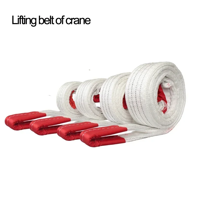 Polyester Braiding Wear Resistant Lifting Sling Crane Hoisting Industrial Hoisting Flat Belt Trailer Rope Bearing Weight 1-2T