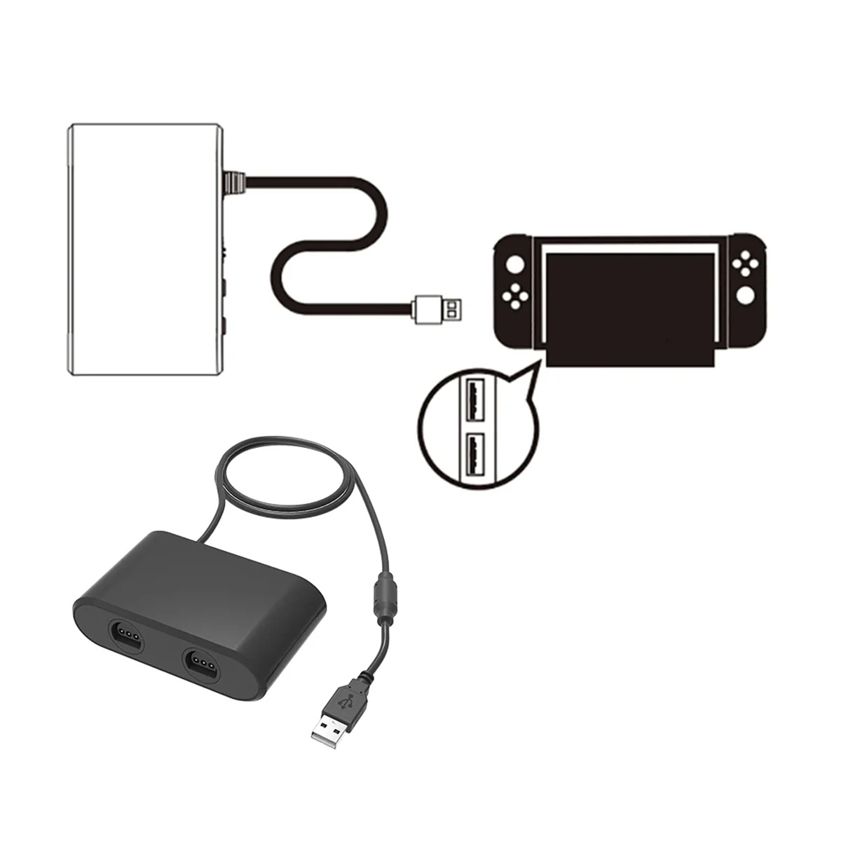 USB-Adapter-Konverter für Nintendo Switch 64/OLED-Modell-PC, Windows-Controller-Adapter, Gamepad, Gaming-Konverter-Adapter