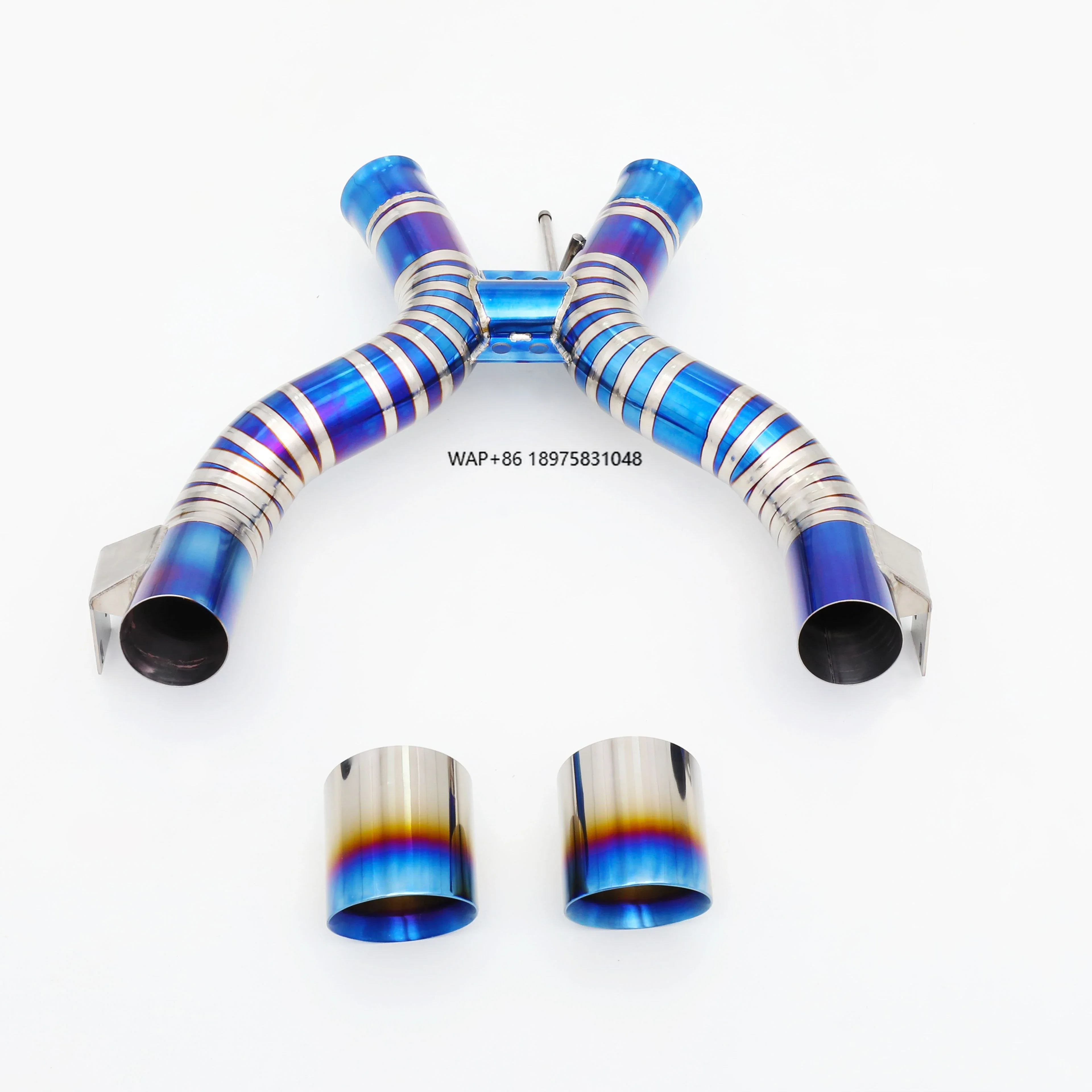 Premium Custom Titanium Valved Exhaust System with Mirror Polished Finish and 1.2mm Thickness for 675LT 3.8T V8