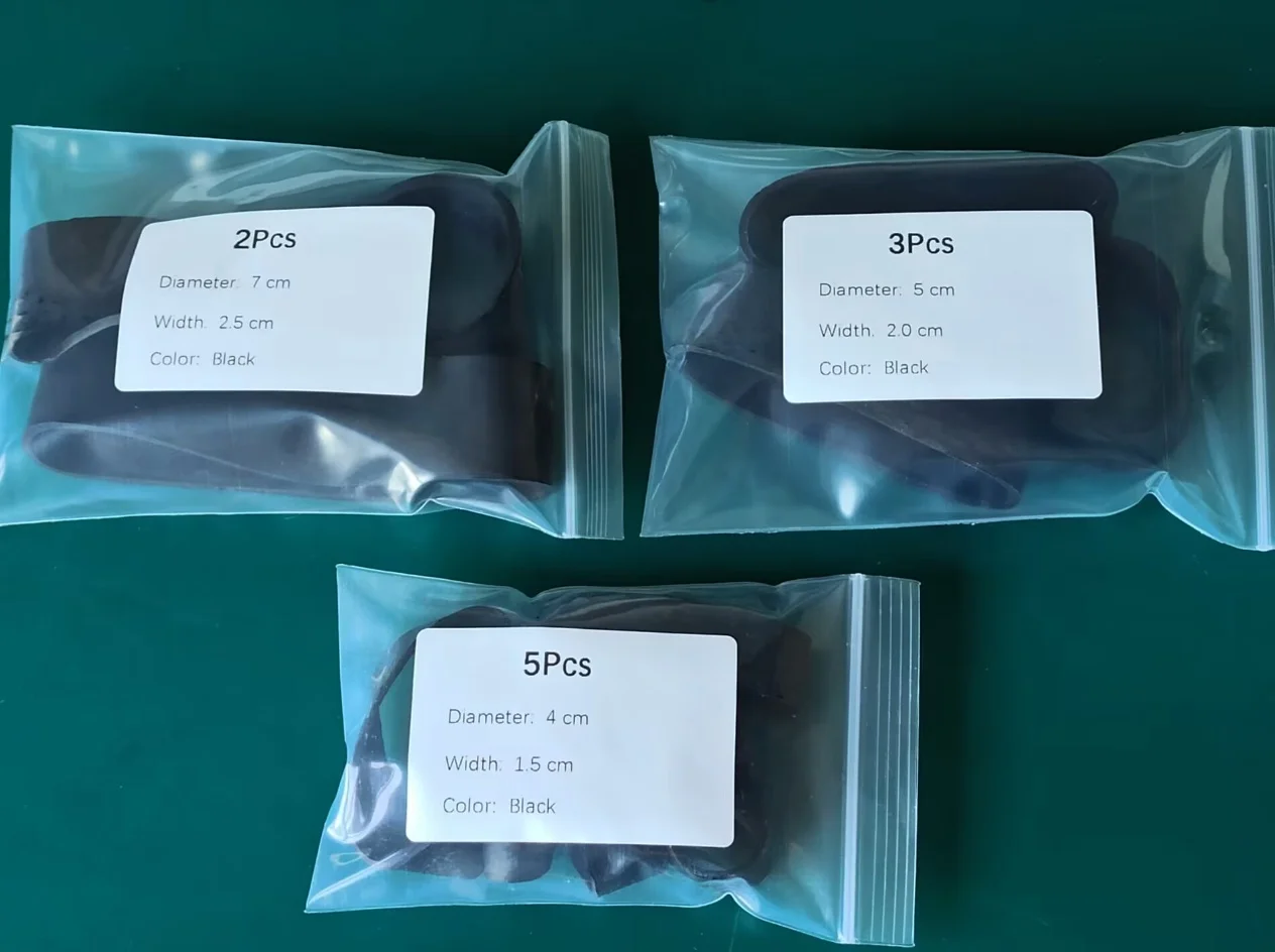 10Pcs Durable Strong Wide Black Rubber Bands For Parcel Packing Packaging