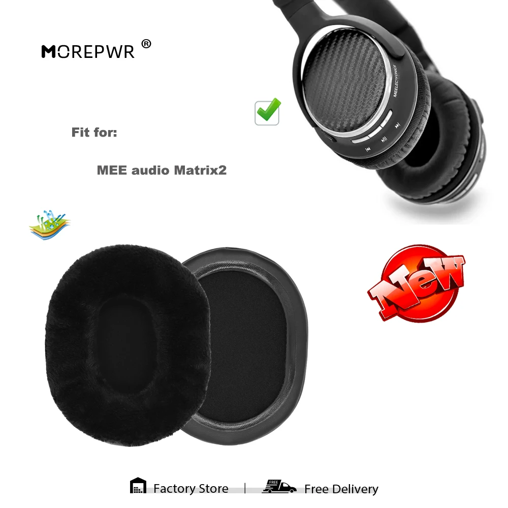 

Morepwr Replacement Ear Pads for MEE audio Matrix2 Headset Parts Leather Cushion Velvet Earmuff Earphone Sleeve Cover