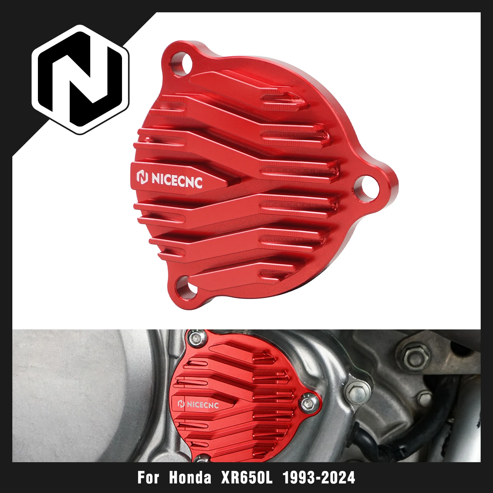 

NICECNC For Honda XR650L XR 650L 650 L 1993-2025 2024 2023 2022 Oil Filter Cover 6061-T6 billet Aluminum Motorcycle Accessories