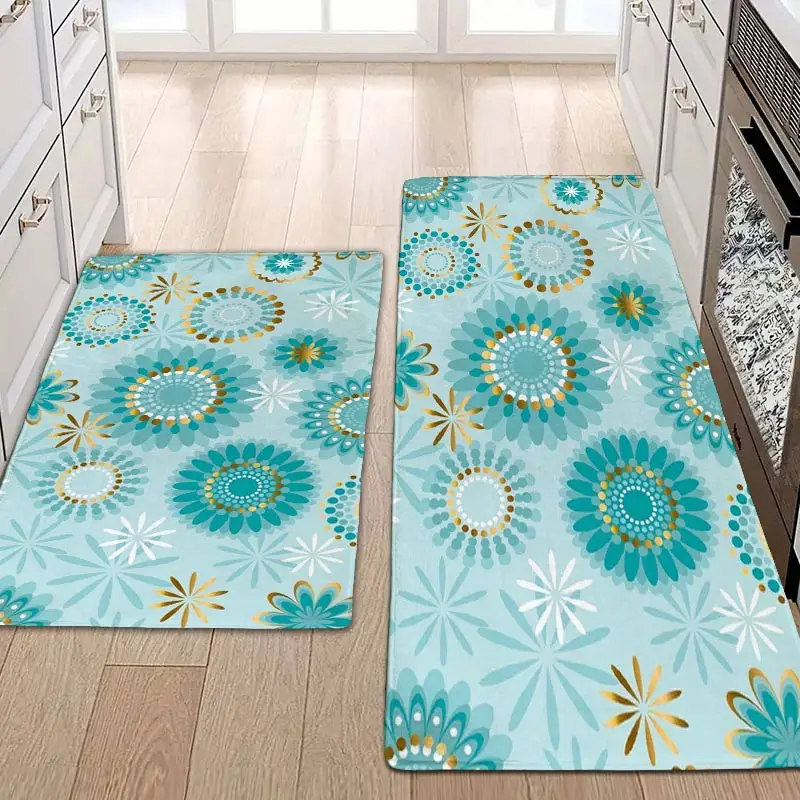 National StyleBedroom Rug Entrance Simple Anti-slip Flannel Bath Living Kitchen Room Hallway Floor Mats Carpet Bedside Foot Mats