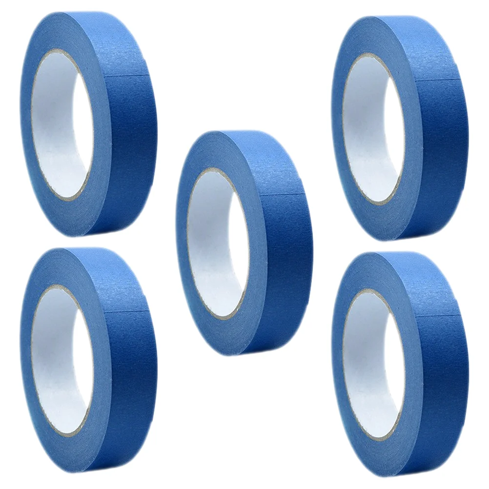 5 Rolls Painters Tapes Masking Tapes Automotive Walls Packing Masking Tape Auto Blue Masking Tapes(20m)