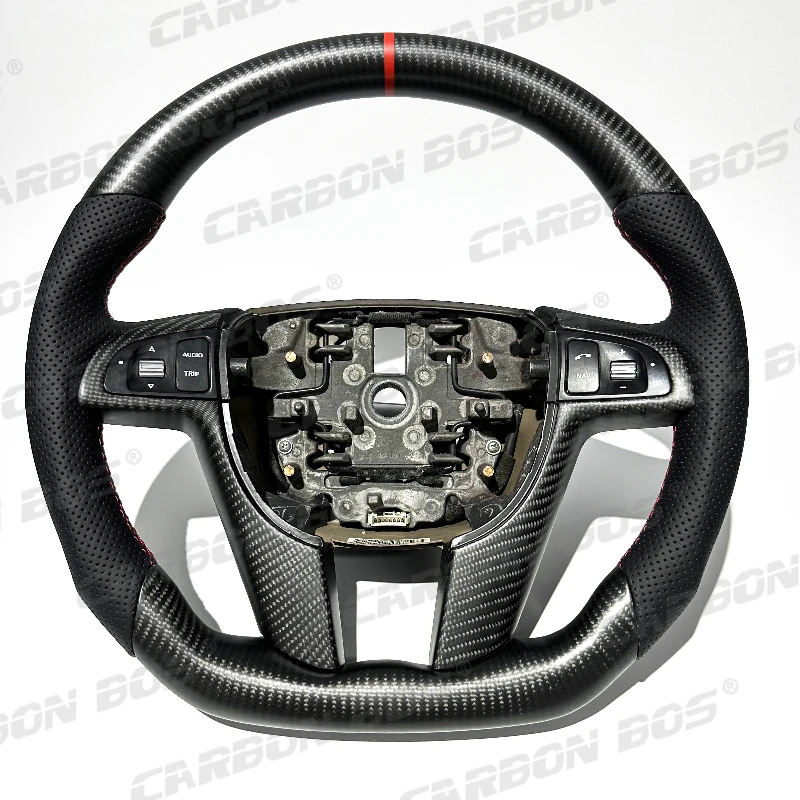 

Factory Direct Frosted Black Matte Carbon Fiber With Perforated Leather Carbon Fiber Car Steering Wheel for Pontiac Holden G8