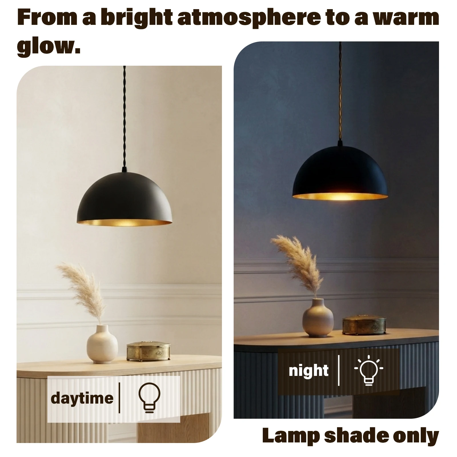 โคมไฟโลหะทรงโดมครึ่งวงกลมสีดำท - Geometric Lamp Shade บทวิจารณ์และราคา