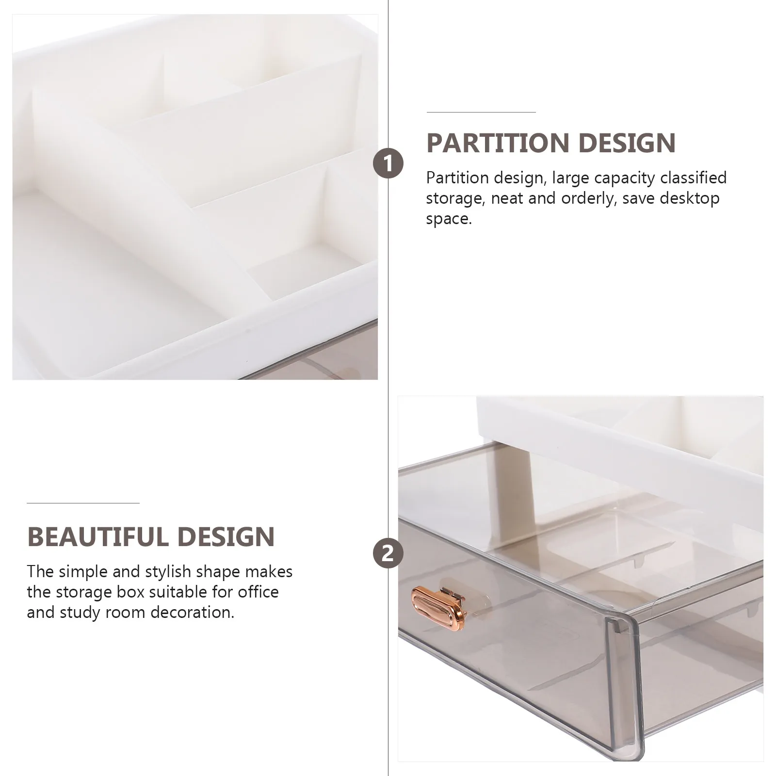 Office Storage Box Desktop Organizer Plastic Sundries Case Large Capacity Ruler Tape Cutter Pen Holder Multifunctional Desk
