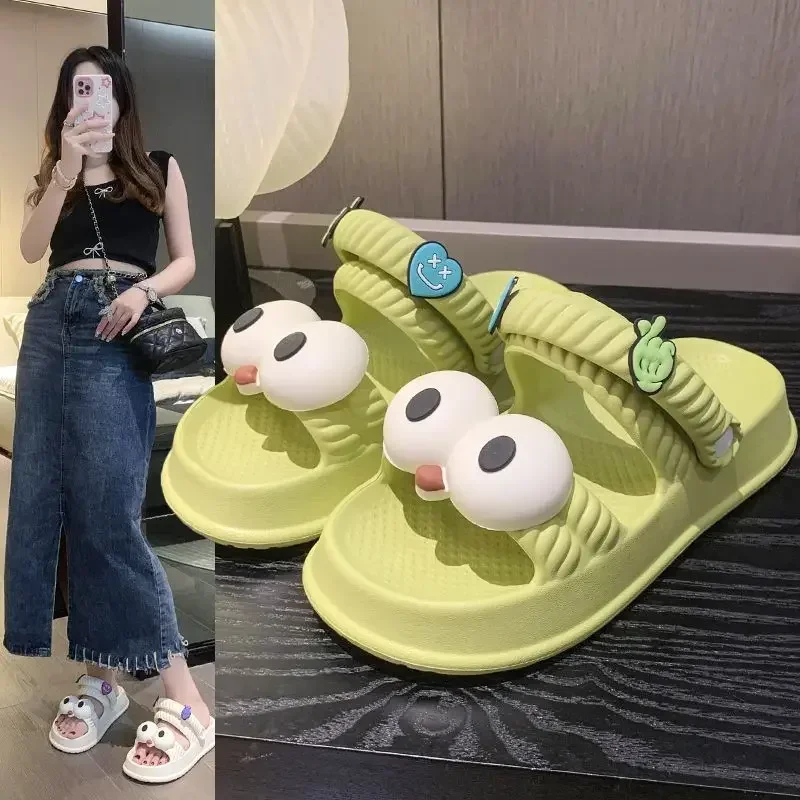 Summer Cartoon Women Slippers Indoor Casual Soft Soled Slides Shoes Outdoor Beach Thick Bottom Walking Sandals