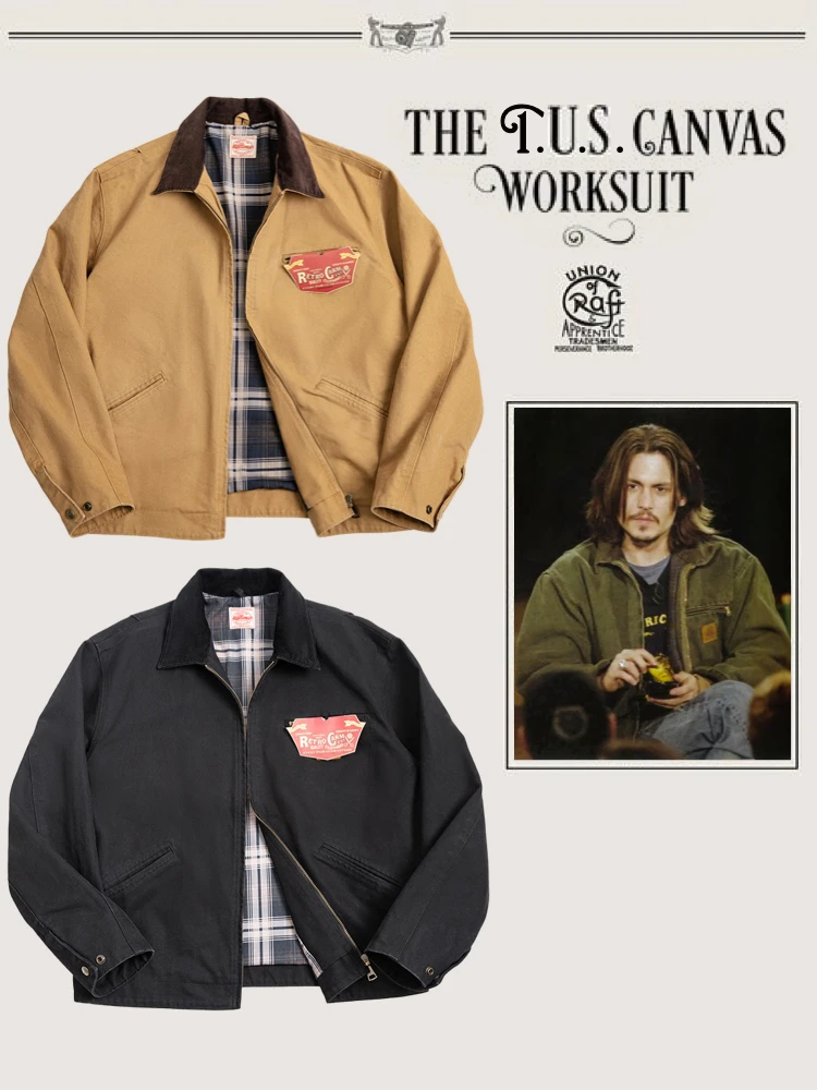 

Detroit Jaet J00 Рабочая одежда из плотного хлопка и холста в американском стиле ретро, молодежная молодежная одежда свободного покроя с несколькими ...