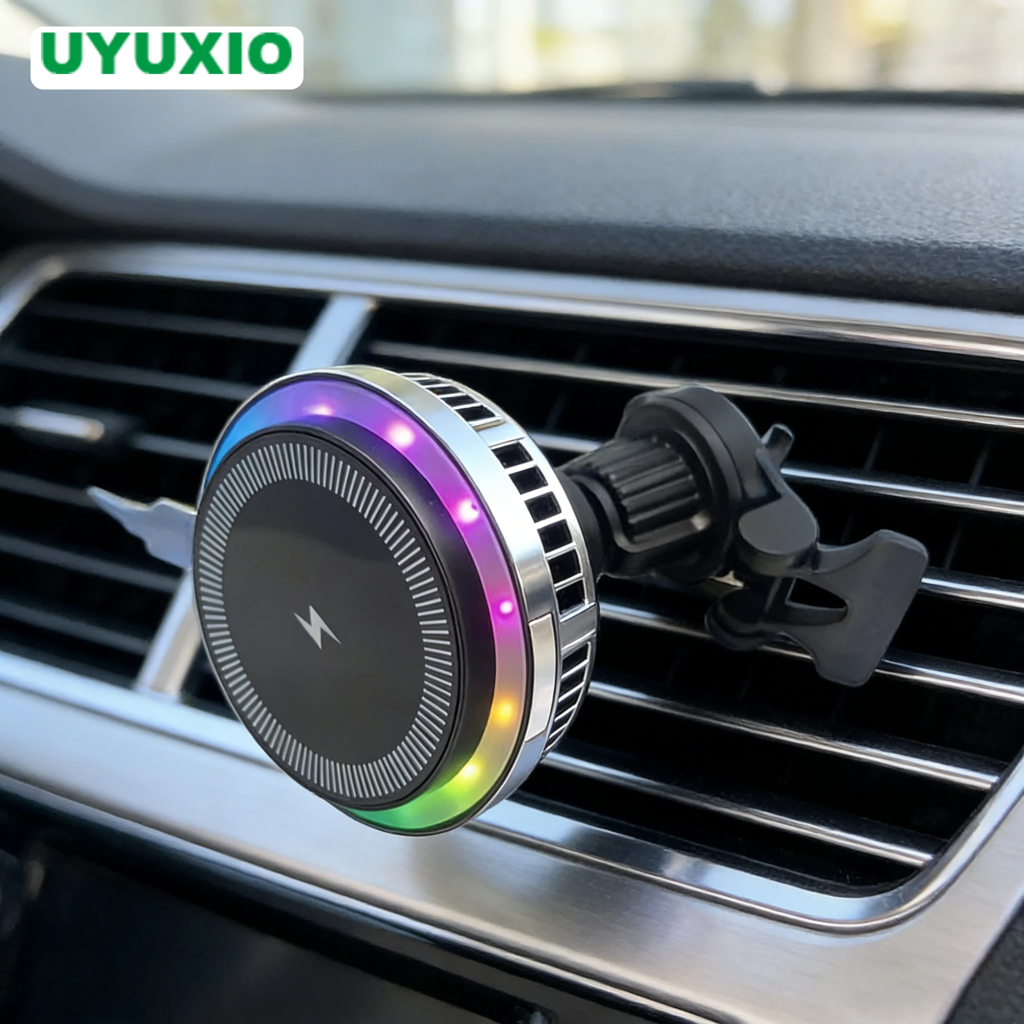 

UYUXIO Магнитный беспроводной автомобильный адаптер для зарядного устройства с TEC-холодильником, 15 Вт, быстрая зарядка, автомобильное крепление, держатель для телефона для iPhone 17 16 15