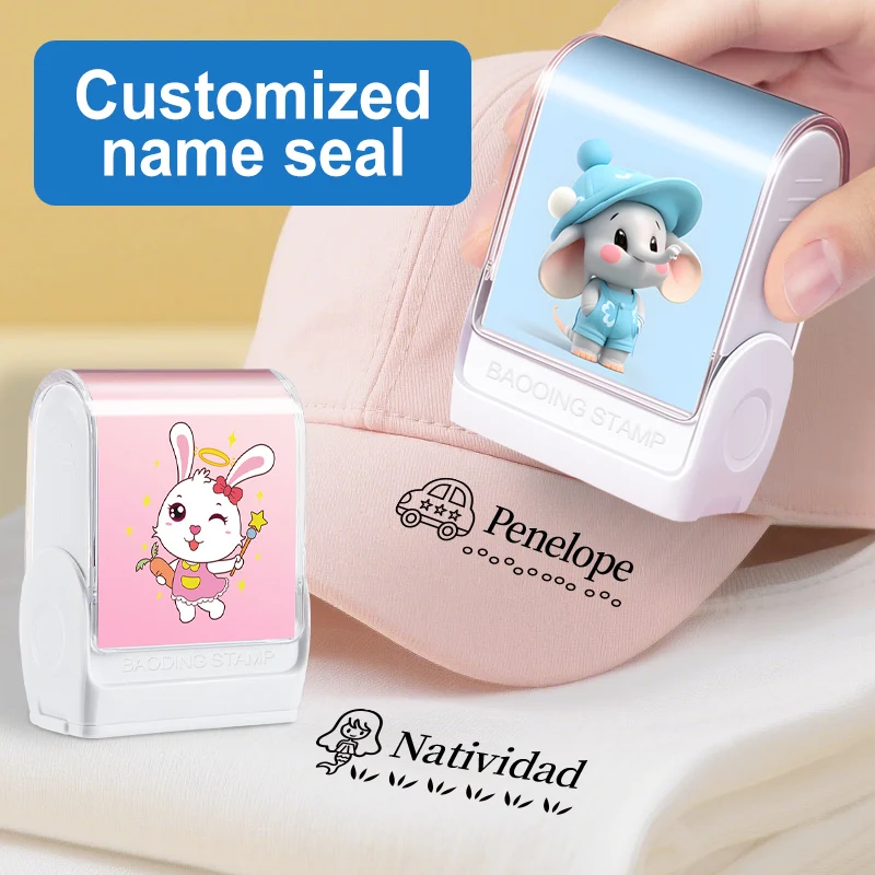 Personalized Waterproof Stamp for Students - Custom Name Seal with Non-Fade Ink, School Essentials & Creative Gift for Children